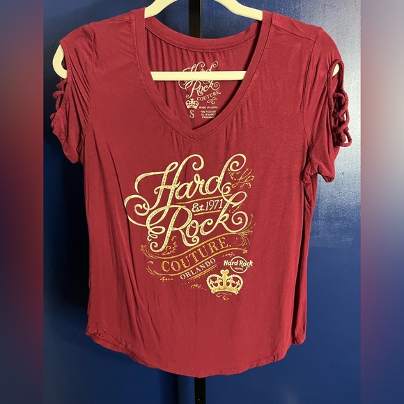 Hard Rock Cafe Tops - Hard Rock Orlando Cold Shoulder Graphic Tee Size Small